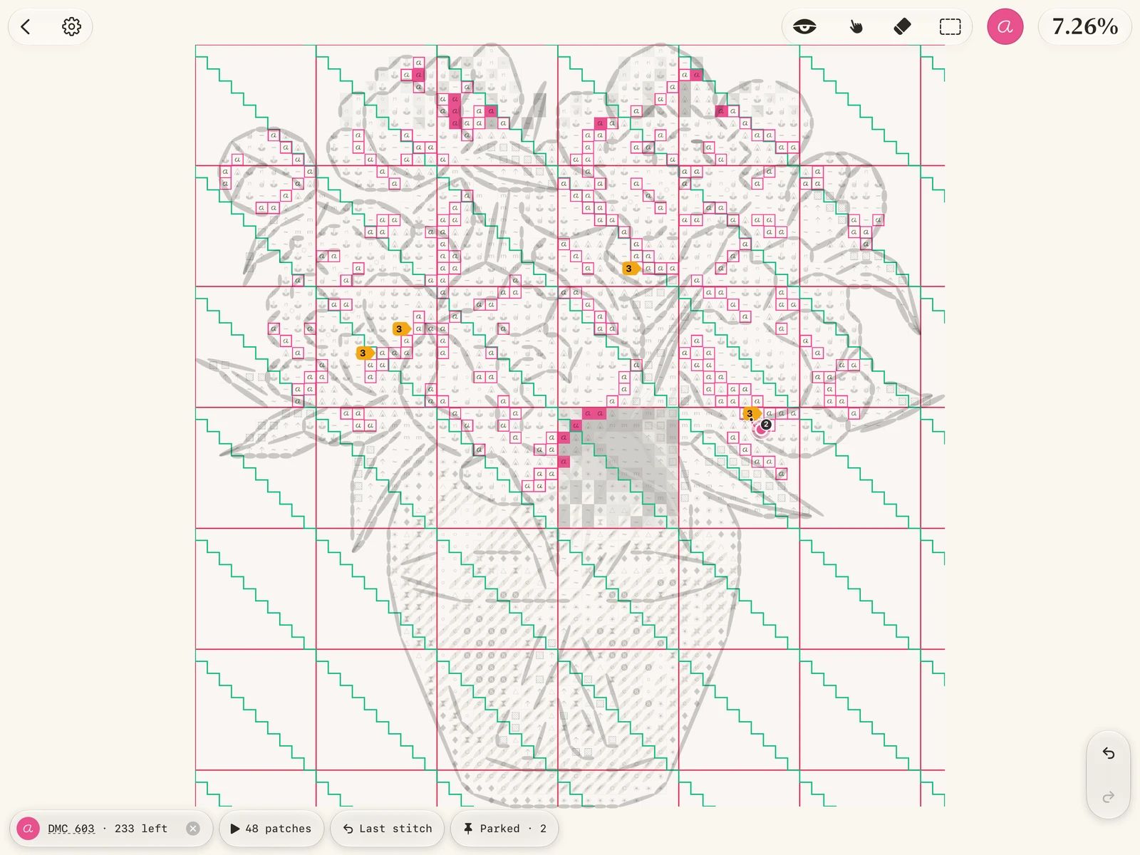 A colour isolated on the peony chart