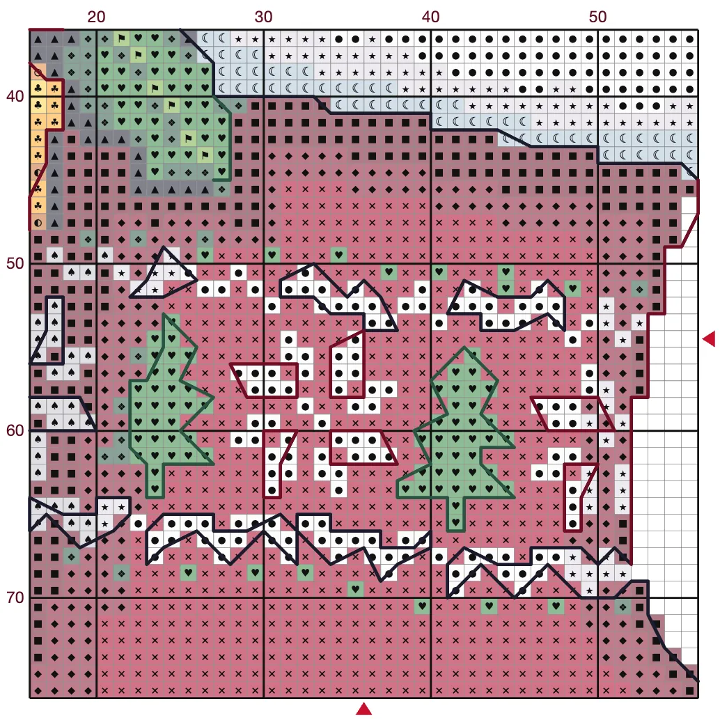 Christmas stocking with a gingerbread man: a piece of the chart